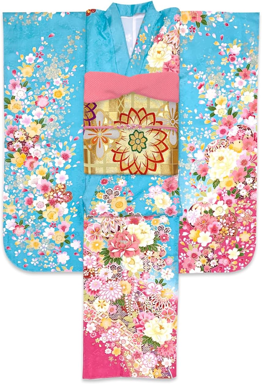 振袖 7点フルセット 琉球紅型 青 ブルー 振袖 7点フルセット 琉球紅型 青 ブルー 振袖 7点フルセット 琉球紅型